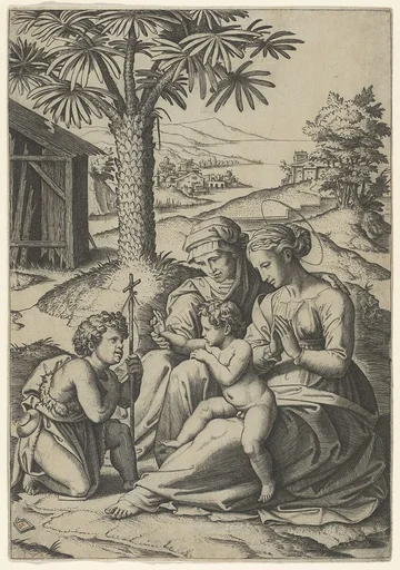The Virgin and Child with St. Elizabeth and John the Baptist, called 'The Virgin of the Palm Tree'