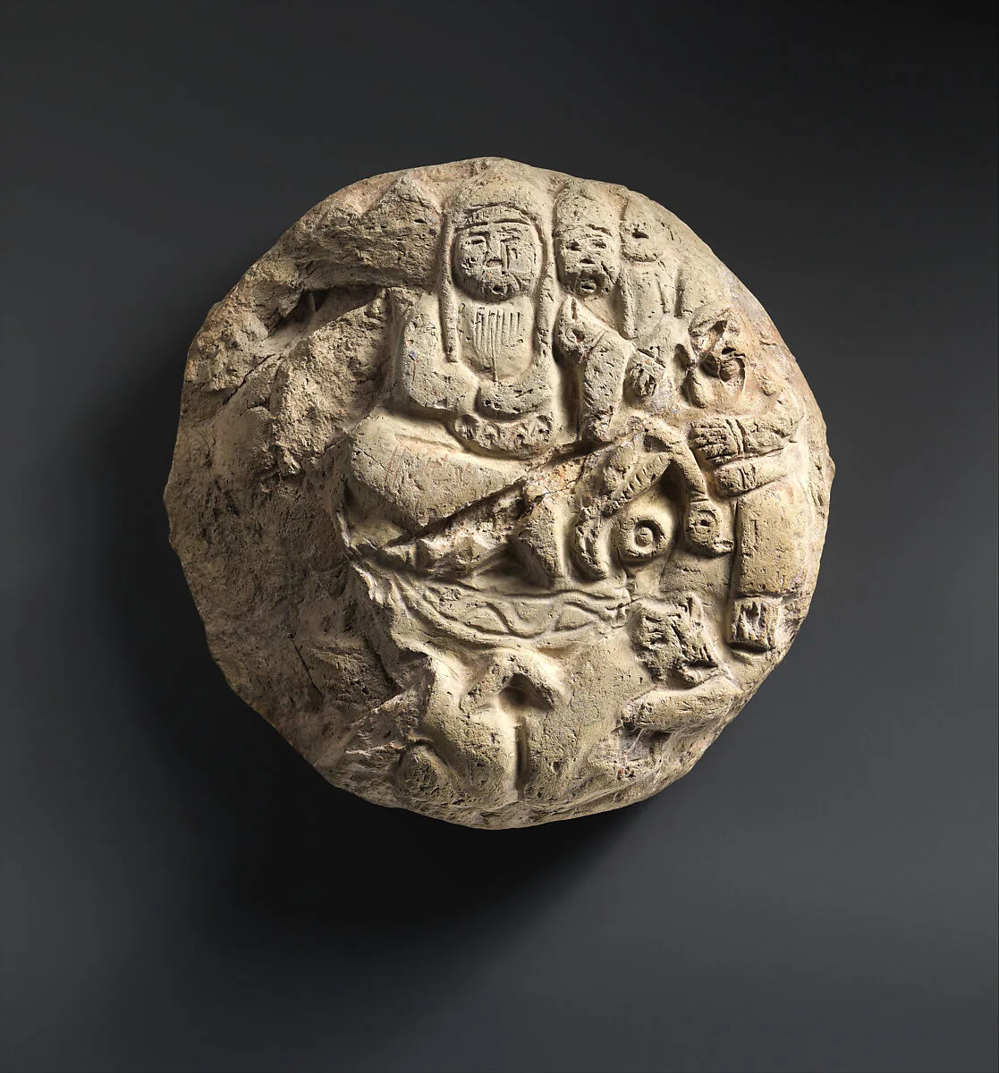 Medallion with Enthroned Figure and Attendants — Unknown