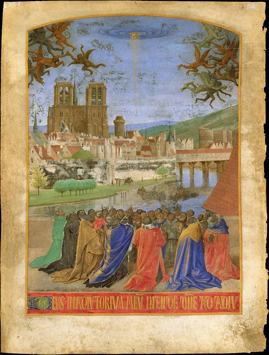 The Right Hand of God Protecting the Faithful against the Demons — Jean Fouquet
