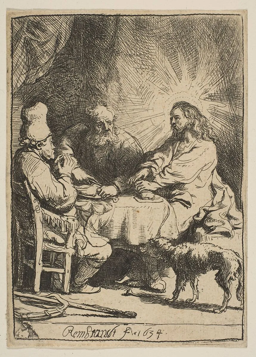 Christ at Emmaus: The Smaller Plate — Rembrandt (Rembrandt van Rijn)
