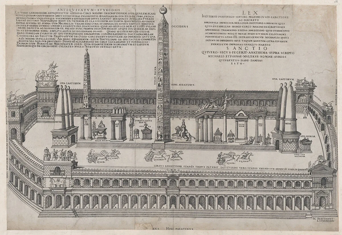 Speculum Romanae Magnificentiae: Circus Maximus — Nicolas Beatrizet|Michele Tramezzino|Pirro Ligorio