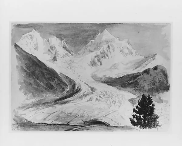 Roseg Glacier, Pontresina (from Switzerland 1869 Sketchbook) — John Singer Sargent