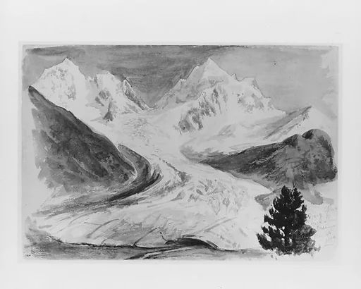 Roseg Glacier, Pontresina (from Switzerland 1869 Sketchbook)