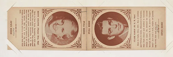 Betty Gillette and Clark Gable from Star Folders Special Cards (W439) — Unknown
