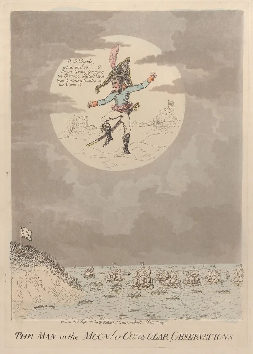 The Man in the Moon! of Cosular Observations — Isaac Cruikshank|William Holland|Napoléon Bonaparte