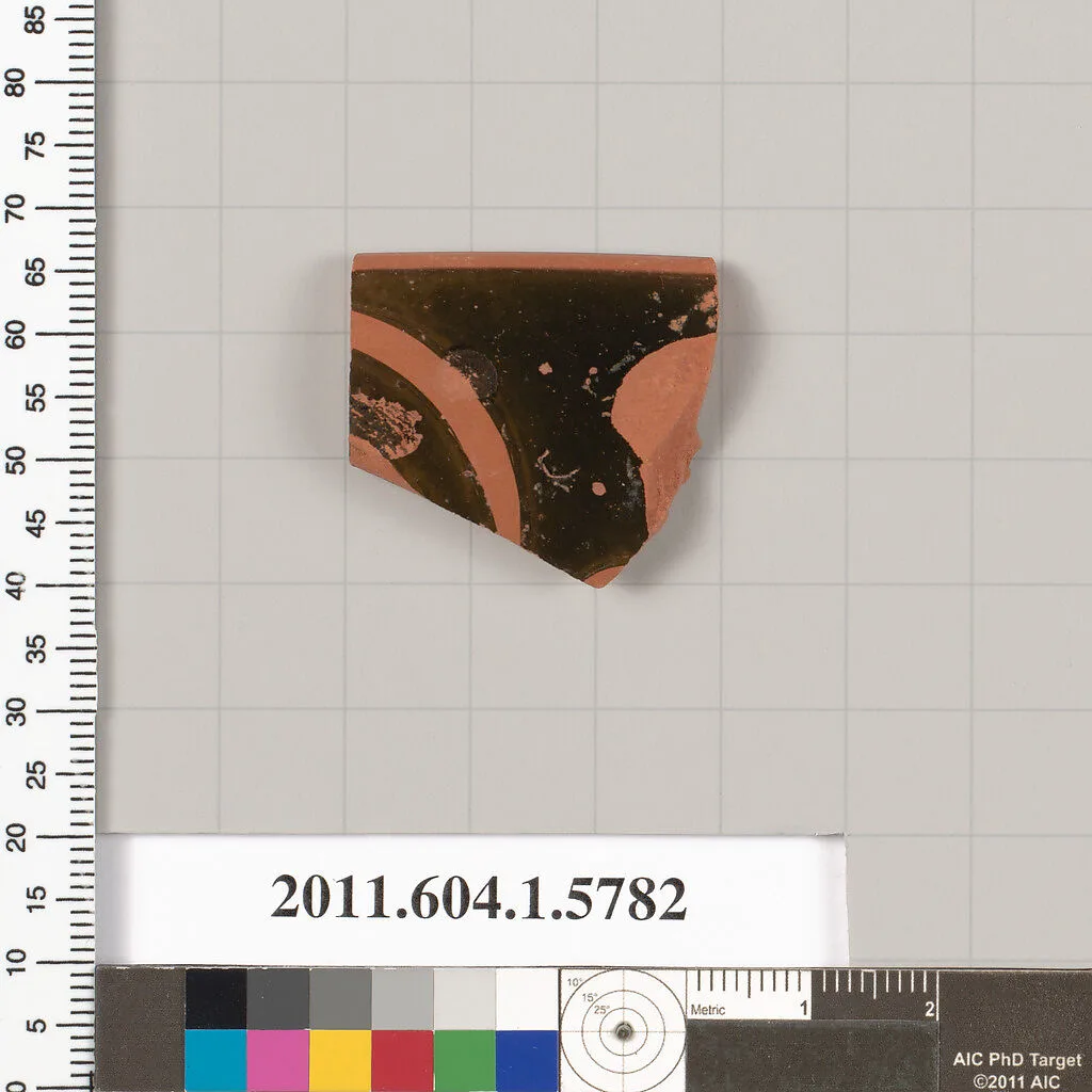 Terracotta rim fragment of a kylix: eye-cup (drinking cup) — Unknown