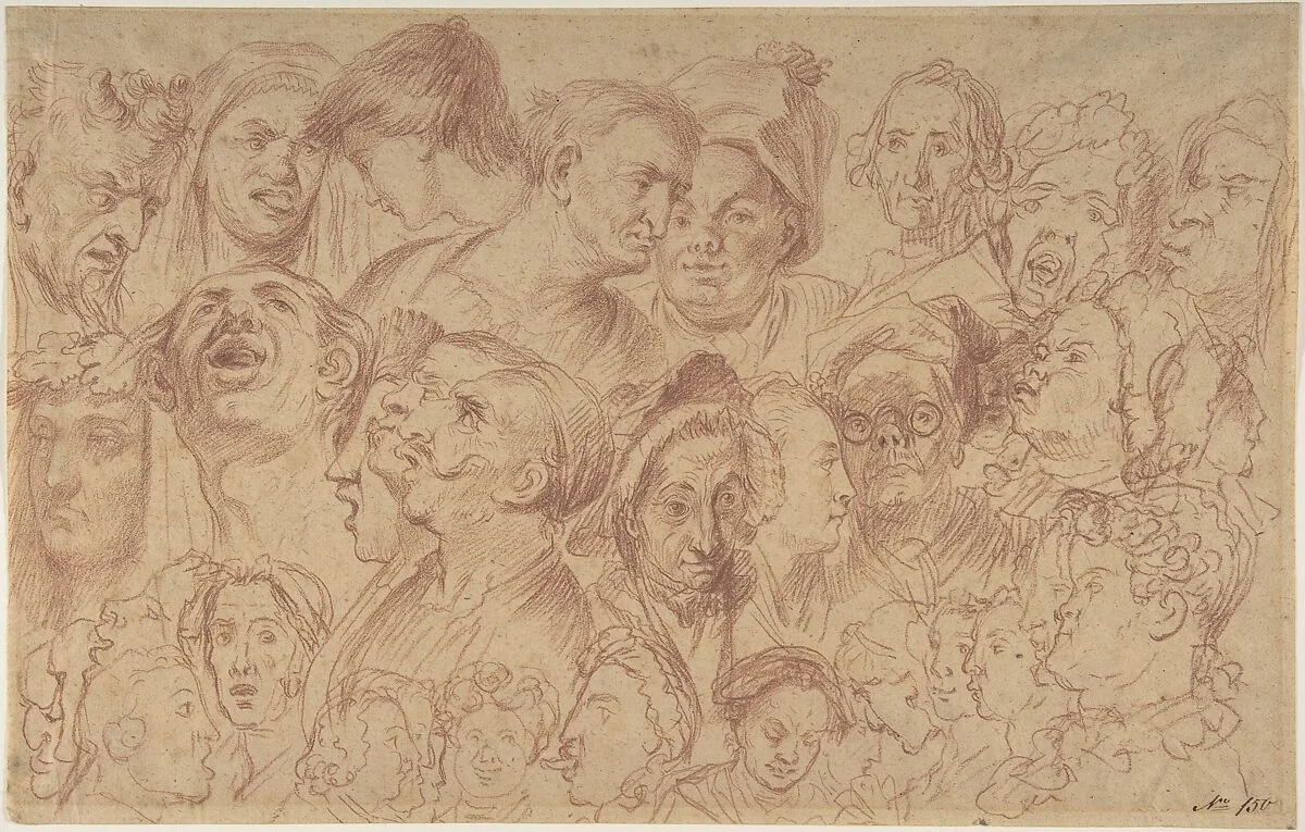 Sheet of Studies of Heads — William Hogarth