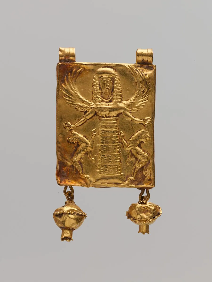 Gold pendant with Mistress of Animals — Unknown