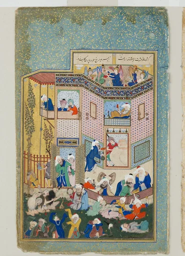 "Allegory of Worldly and Otherworldly Drunkenness", Folio from the Divan of Hafiz
