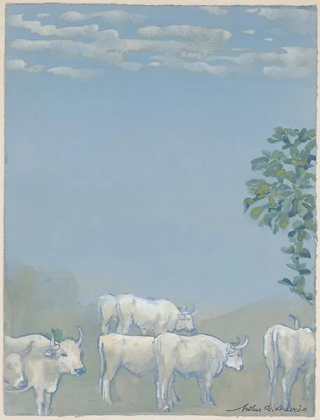 Landscape with Cows — Arthur B. Davies
