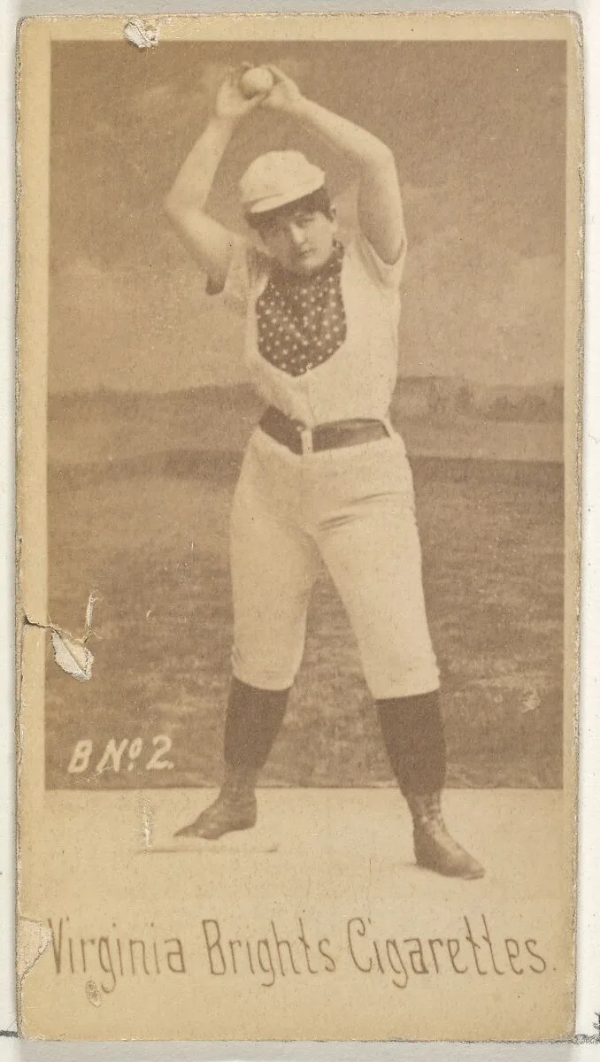 Card 2, from the Girl Baseball Players series (N48, Type 1) for Virginia Brights Cigarettes — Allen & Ginter