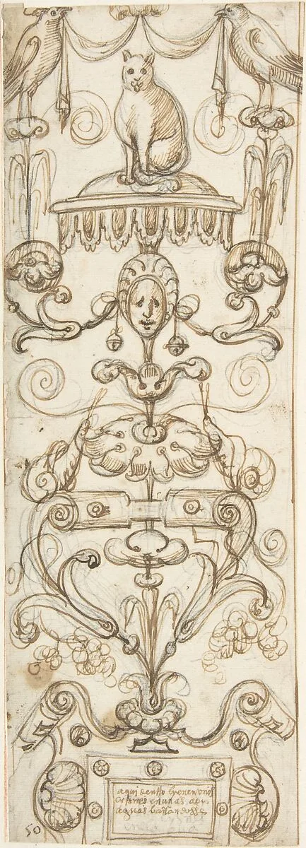 Candelabra Grotesque with a Cat — Andrés de Melgar