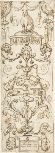 Candelabra Grotesque with a Cat