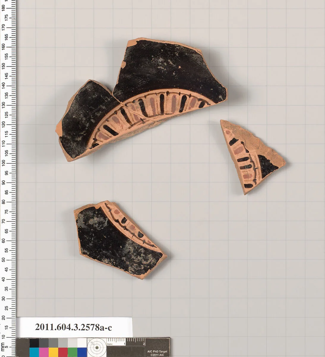 Terracotta fragments of a Little Master cup (drinking cup) — Unknown
