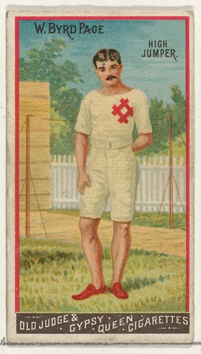 William Byrd Page, High Jumper, from the Goodwin Champion series for Old Judge and Gypsy Queen Cigarettes