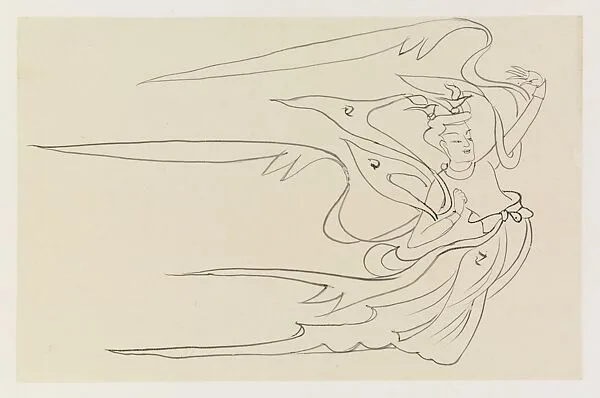 現代 謝稚柳 敦煌寫生雜畫 鏡片|Flying celestial (apsara) — Xie Zhiliu