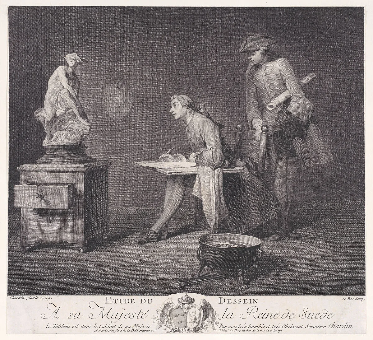 The Drawing Lesson — Jean Siméon Chardin|Jacques Philippe Le Bas|Jacques Philippe Le Bas