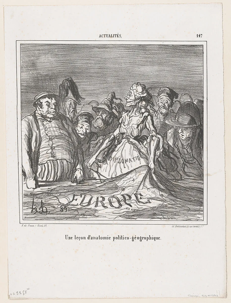 A political-geographical anatomy lesson, from 'News of the day,' published in "Le Charivari" — Honoré Daumier|Arnaud de Vresse|Destouches