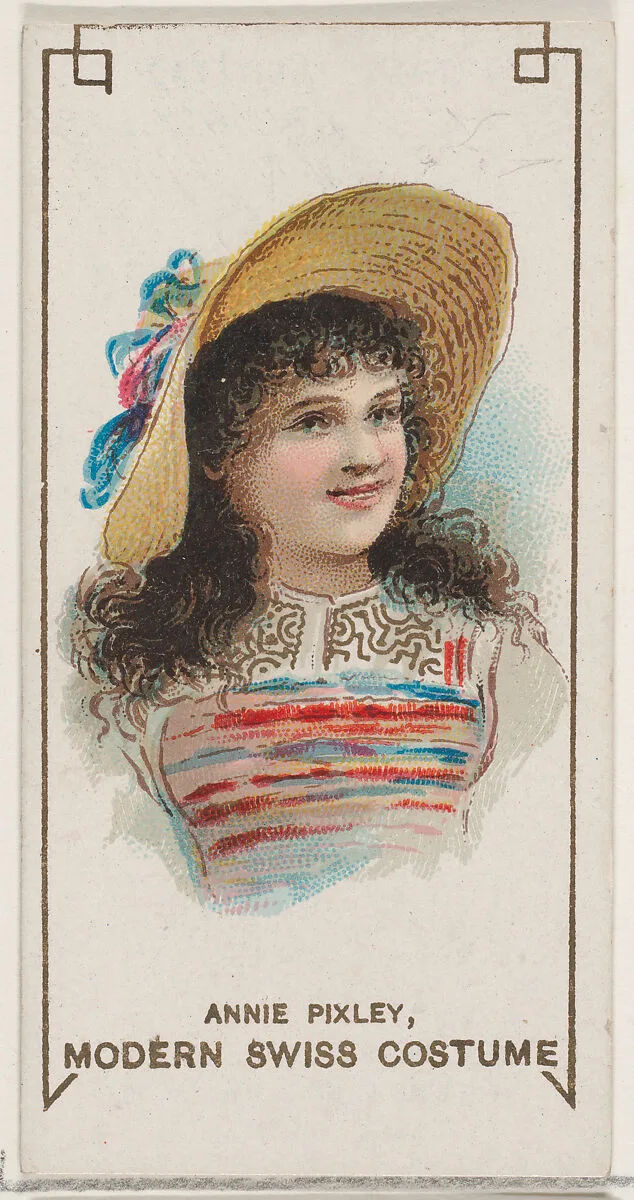 Annie Pixley Dressed in Modern Swiss Costume, from the set Actors and Actresses, Second Series (N71) for Duke brand cigarettes — W. Duke, Sons & Co.|Knapp & Company