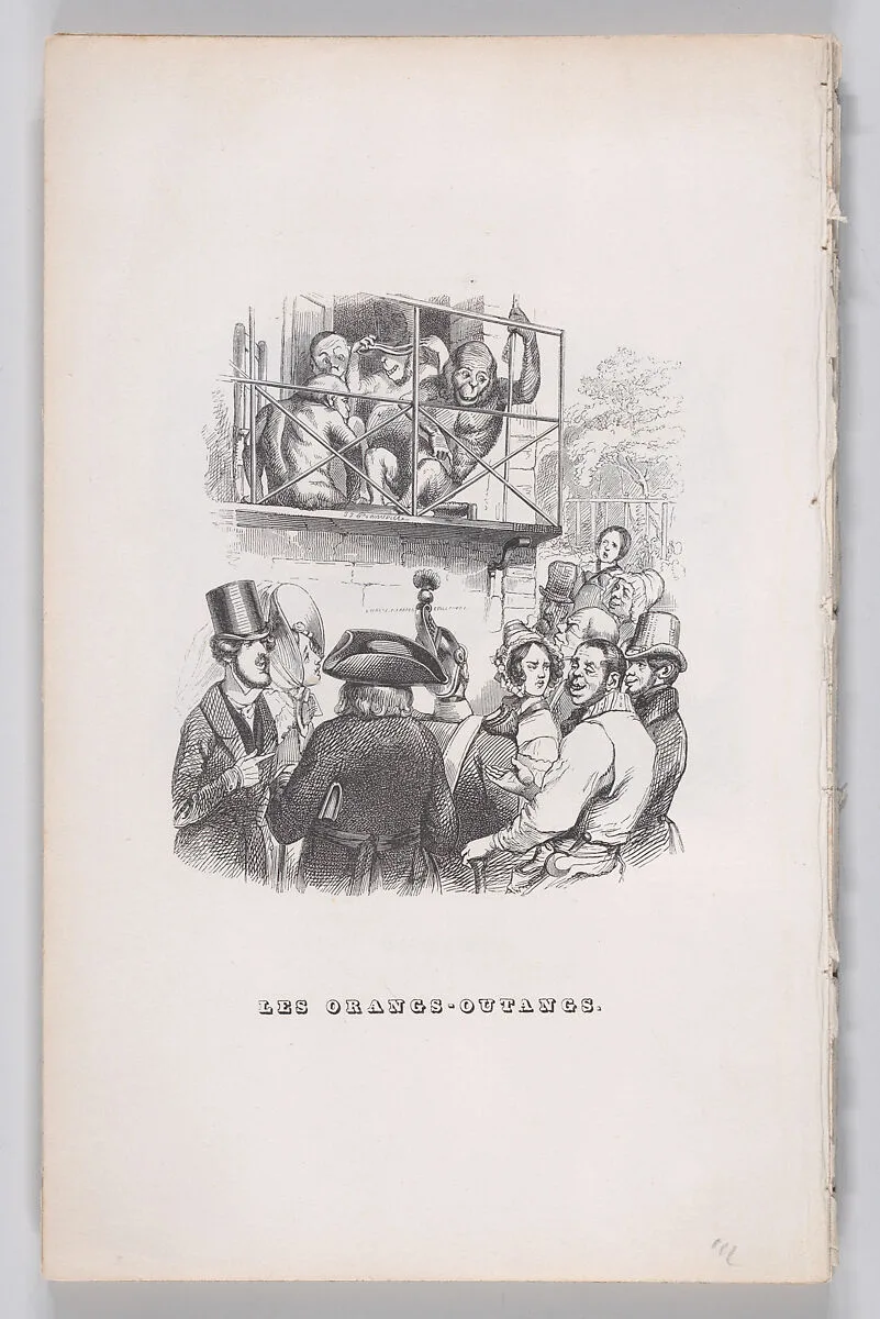 "Orangutans" from The Complete Works of Béranger — Fournier & Perrotin|Pierre Jean de Béranger|J. J. Grandville