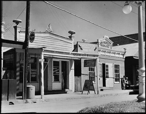 [Frank Polito Shoe Repair Shop and Aug. Reuter Hardware Store, Louisiana]