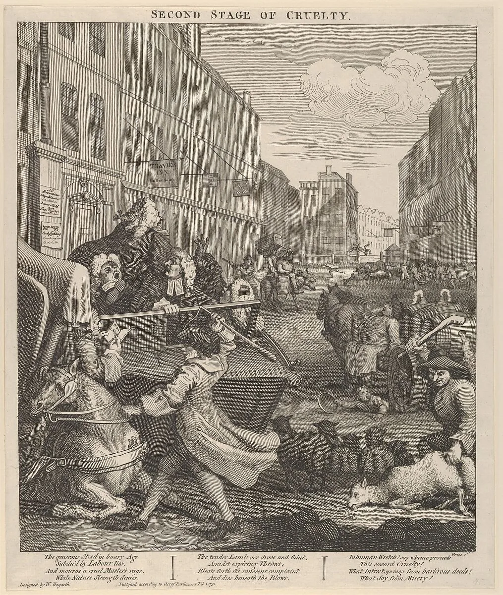 The Second Stage of Cruelty (The Four Stages of Cruelty) — William Hogarth