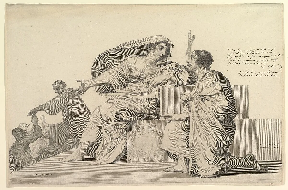 Allegory on Charity (?) — Claude Mellan|Cardinal Duc de Richelieu