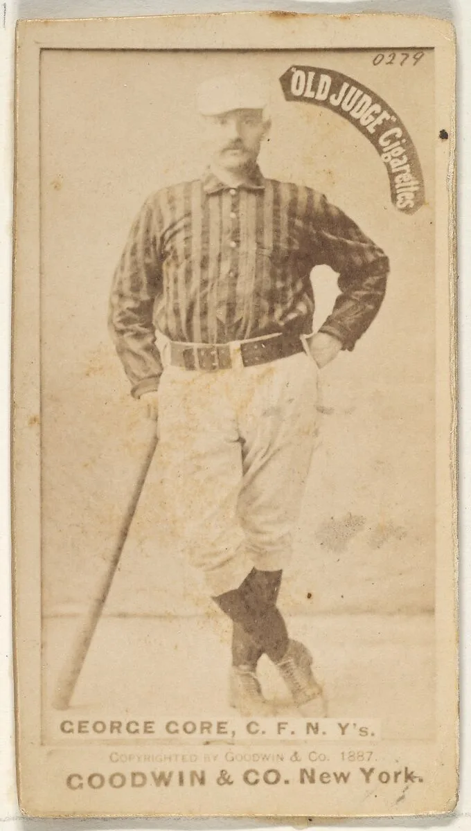 George F. "Piano Legs" Gore, Center Field, New York, from the Old Judge series (N172) for Old Judge Cigarettes — Goodwin & Company