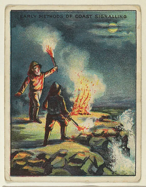 Early Methods of Coast Signalling, from the "Lighthouse Series" (T77), issued with Hassan Cigarettes by the American Tobacco Company — American Tobacco Company