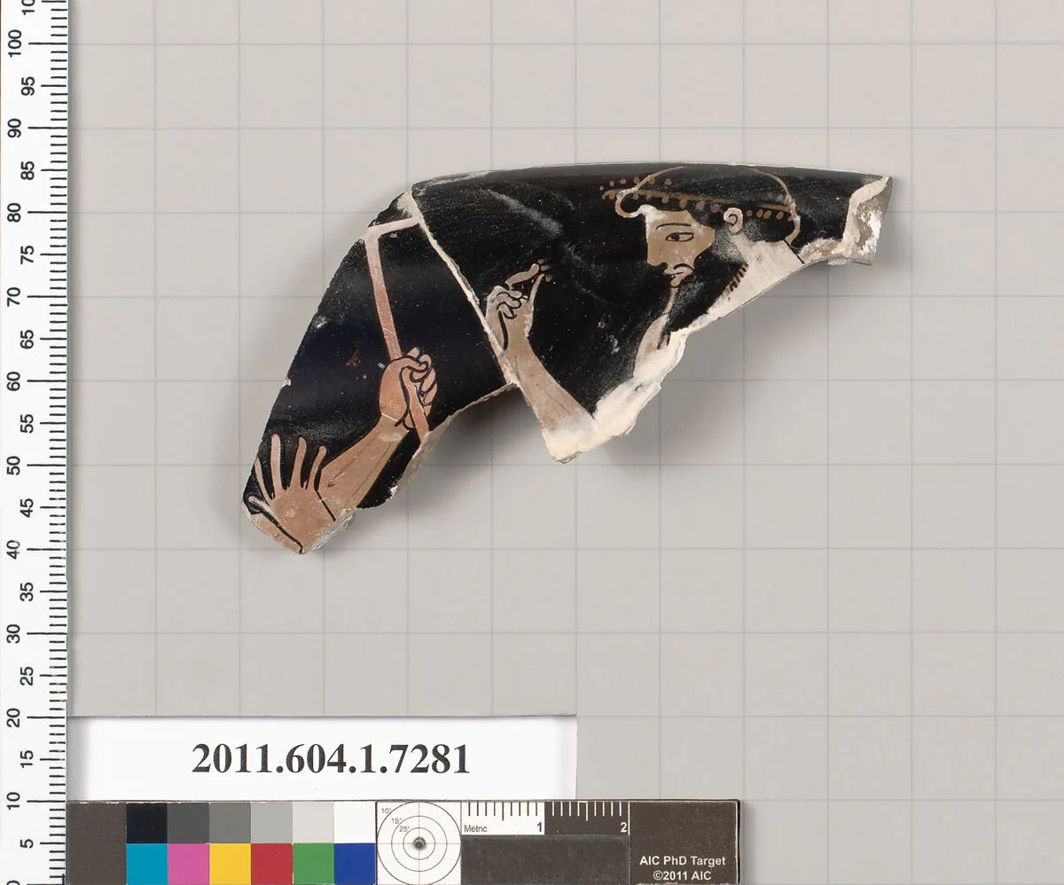 Terracotta rim fragment of a kylix (drinking cup) — Unknown