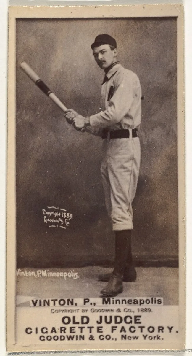 William Miller "Bill" Vinton, Pitcher, Minneapolis, from the Old Judge series (N172) for Old Judge Cigarettes — Goodwin & Company