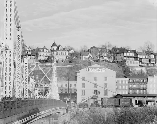 [View of Houses, Railroad Tracks, and Bridge Trussing, From Easton, Pennsylvania, Phillipsburg, New Jersey]