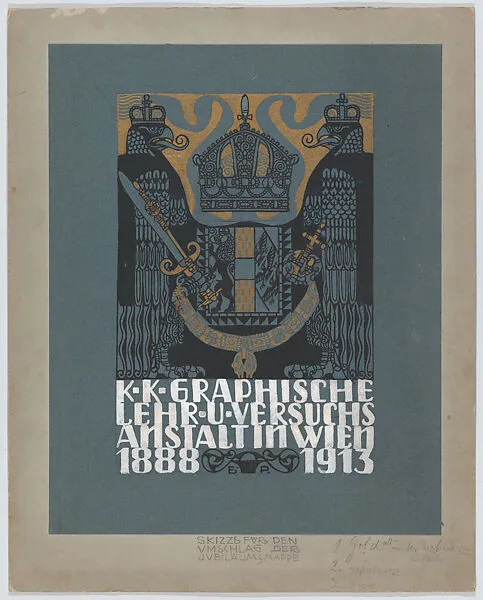 Design for the cover of the 25th anniversary publication of the Viennese Graphic Design School (1888-1913) — Erwin Puchinger