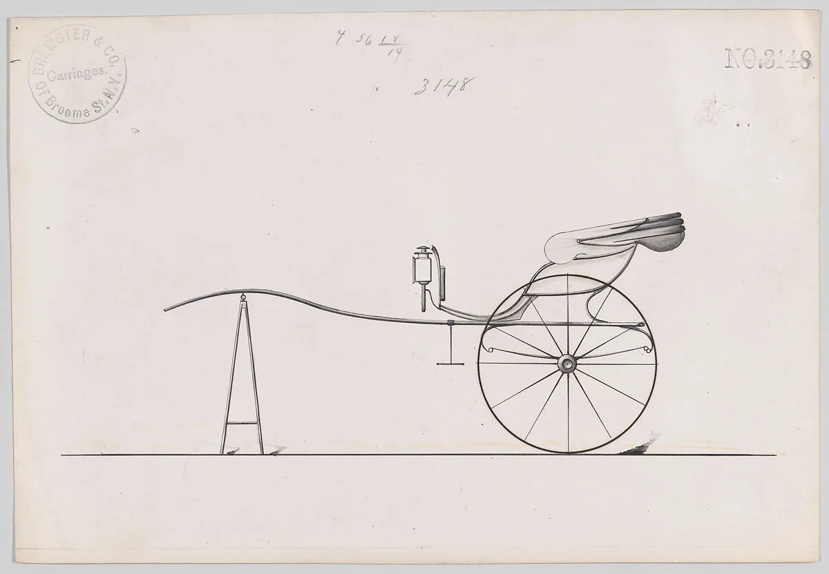 Design for Dog Cart or 2 Wheeler, no. 3148 — Brewster & Co.