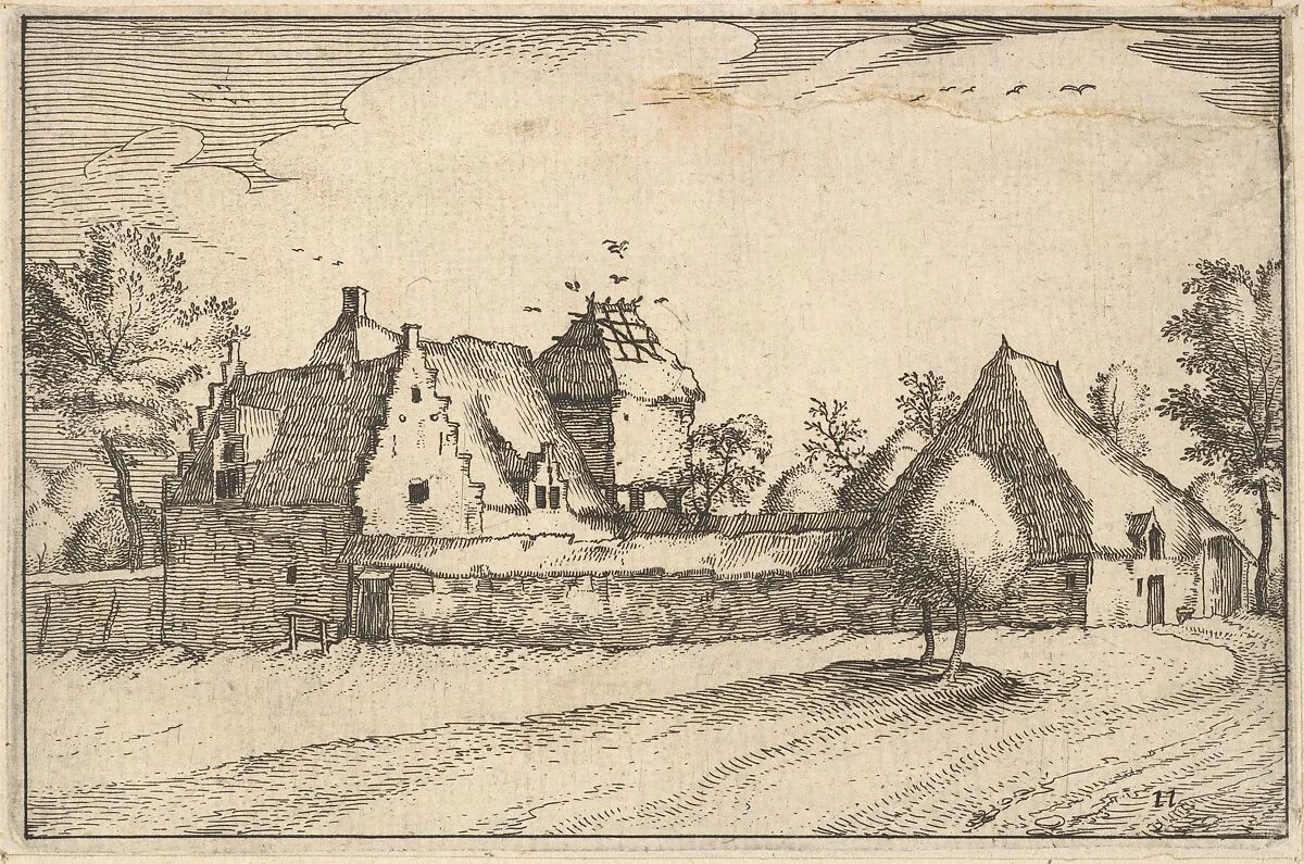 Walled Farm, plate 11 from "Regiunculae et Villae Aliquot Ducatus Brabantiae" — Claes Jansz. Visscher|Claes Jansz. Visscher|The Master of the Small Landscapes