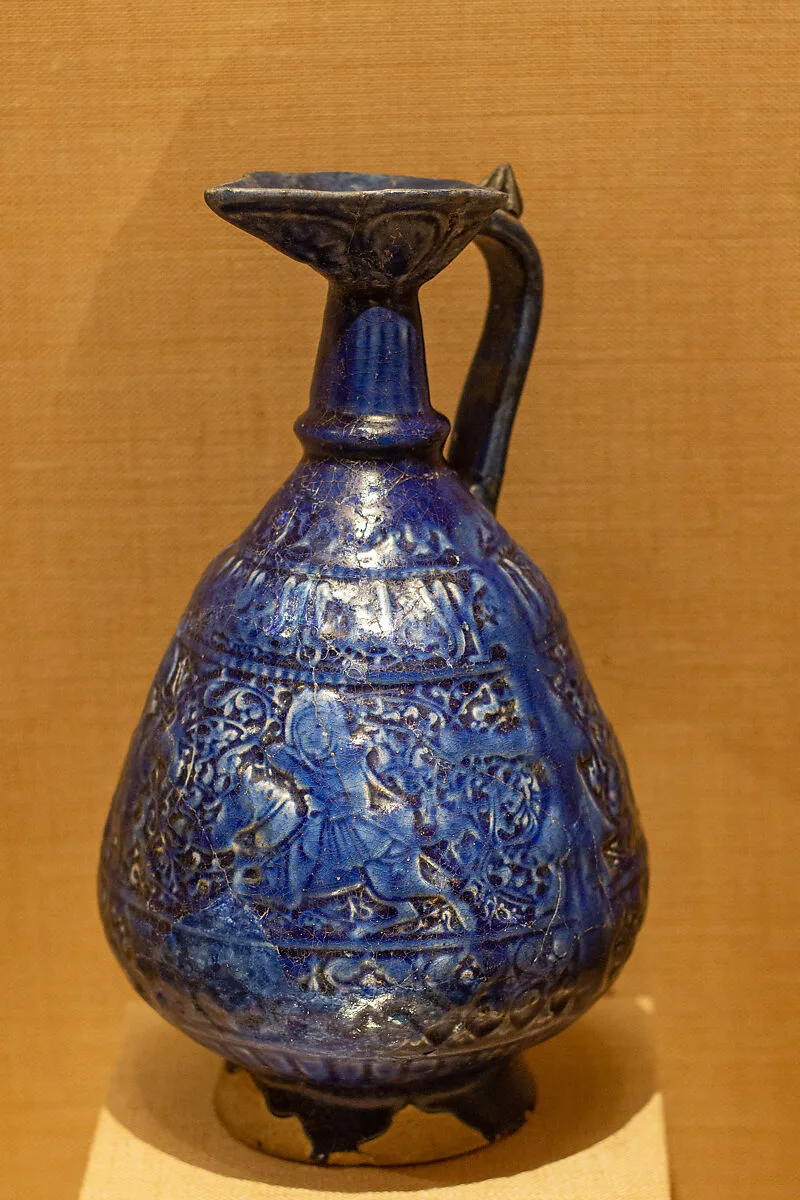 Ewer with Molded Inscriptions and Figures on Horseback — Unknown