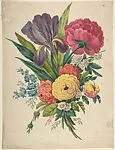 Floral Still-Life (recto); Print of Die Fahnenjunker von Kleist (verso) — Anonymous, German, 20th century