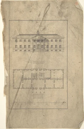 Plan and Elevation of Country House