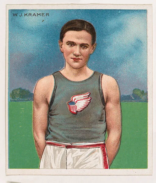 W. J. Kramer, Track and Field, from Mecca & Hassan Champion Athlete and Prize Fighter collection, 1910 — Hassan Cigarettes