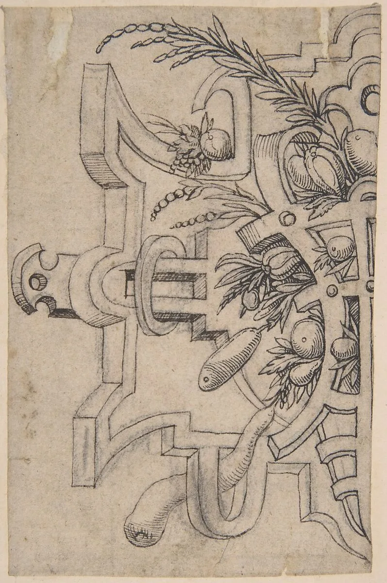 Design for a Vignette in Strap-Work — Anonymous, Netherlandish, 16th century
