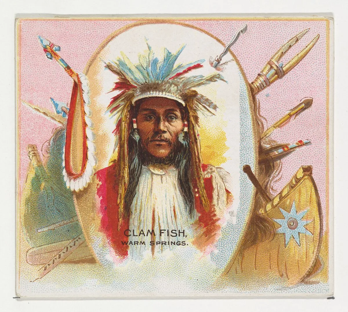 Clam Fish, Warm Springs, from the American Indian Chiefs series (N36) for Allen & Ginter Cigarettes — Allen & Ginter