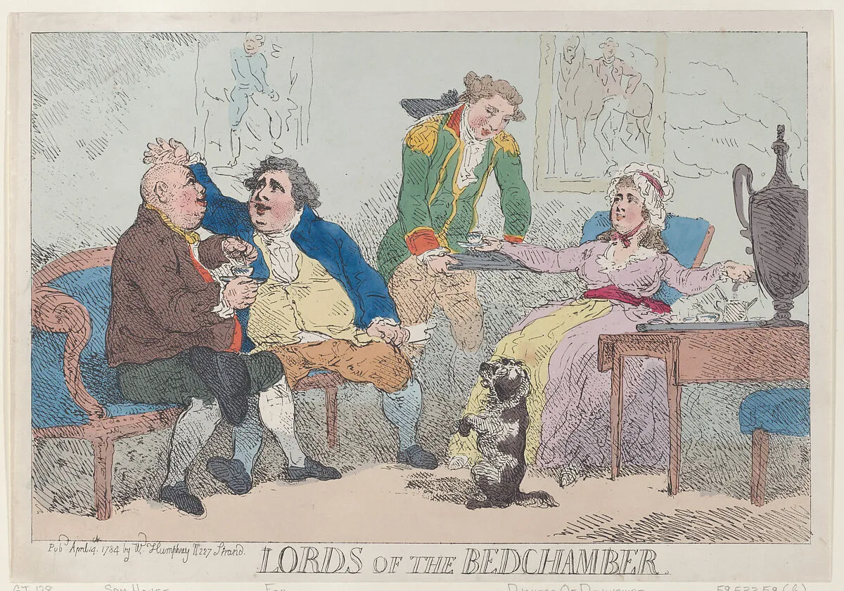 Lords of the Bedchamber — Samuel House|Charles James Fox|William Humphrey|Thomas Rowlandson|Georgiana, Duchess of Devonshire