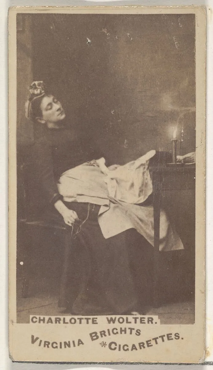 Charlotte Wolter, from the Actors and Actresses series (N45, Type 1) for Virginia Brights Cigarettes — Allen & Ginter