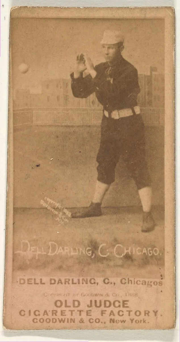 Dell Darling, Catcher, from the Old Judge series (N172) for Old Judge Cigarettes — Goodwin & Company