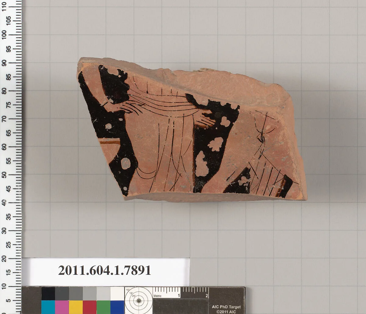 Terracotta fragment of a kylix (drinking cup) — Painter of London E 777