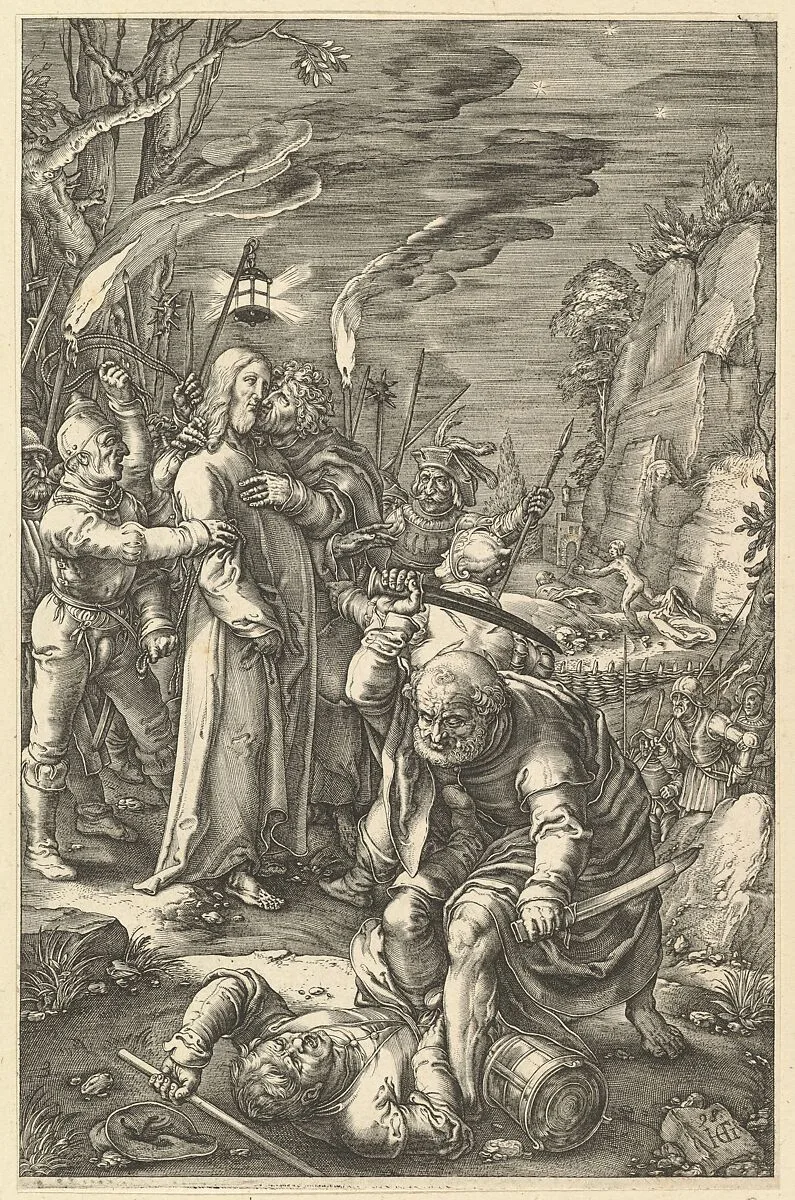 The Betrayal of Christ, from "The Passion of Christ" — Anonymous|Hendrick Goltzius