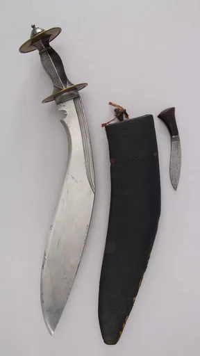 Knife (Kukri) with Sheath, Small Knife and Pouch