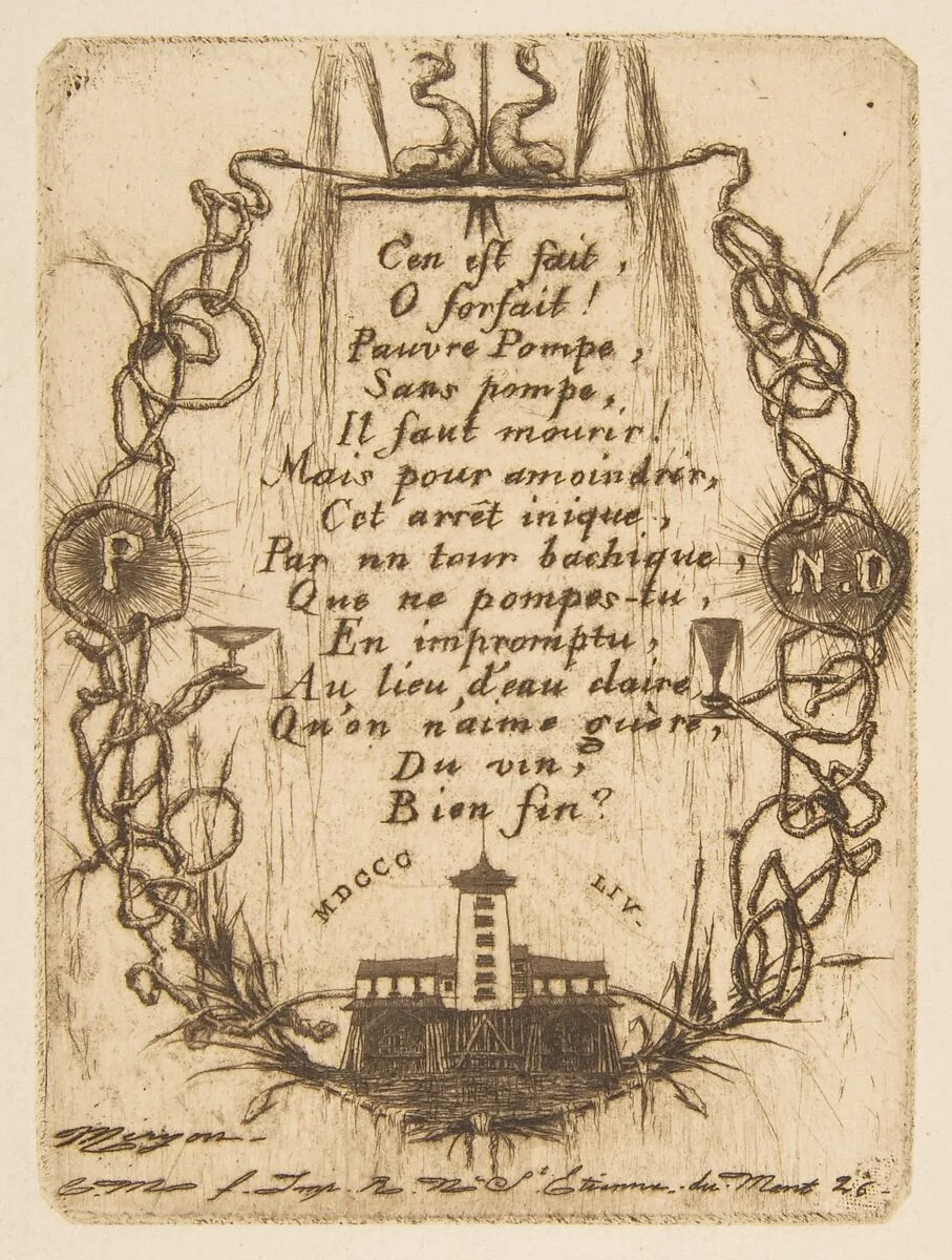 The Nôtre-Dame Pump (small plate) — Charles Meryon