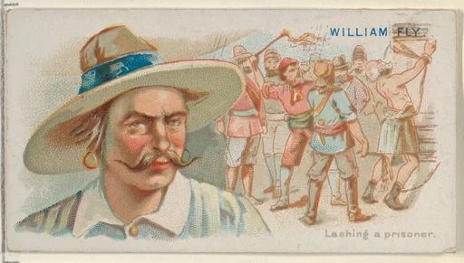 William Fly, Lashing a Prisoner, from the Pirates of the Spanish Main series (N19) for Allen & Ginter Cigarettes