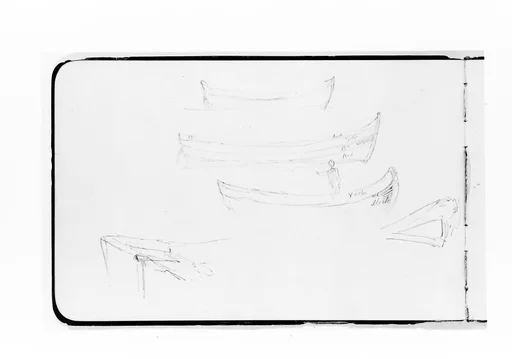 Sketches of Rowboat and Figure Standing in a Rowboat (from Sketchbook)